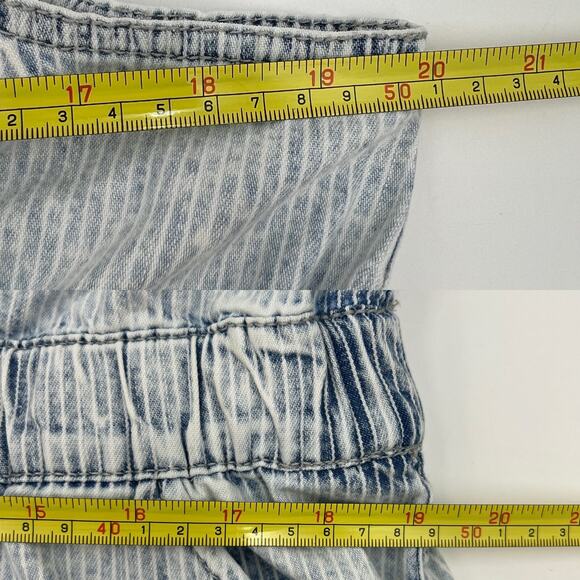 Dear John Sivan Denim Tank Jumpsuit Faded Railroad Stripes Blue White - Picture 5 of 13